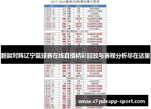 新疆对阵辽宁篮球赛在线直播精彩回放与赛程分析尽在这里